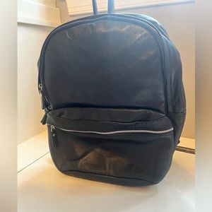Italian Leather Navy Backpack
